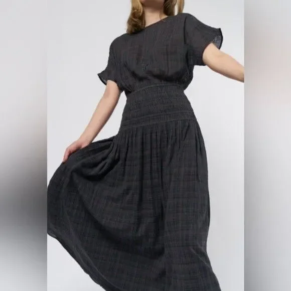 Apiece Apart Mana Blue Midi Dress Cotton Size XL Gauze Muslin Hard To Find - Picture 1 of 5